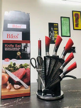 Bass Kitchen Knife Set 8 Pieces with Rotating and Folding Stand