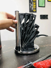 Bass Kitchen Knife Set 8 Pieces with Rotating and Folding Stand