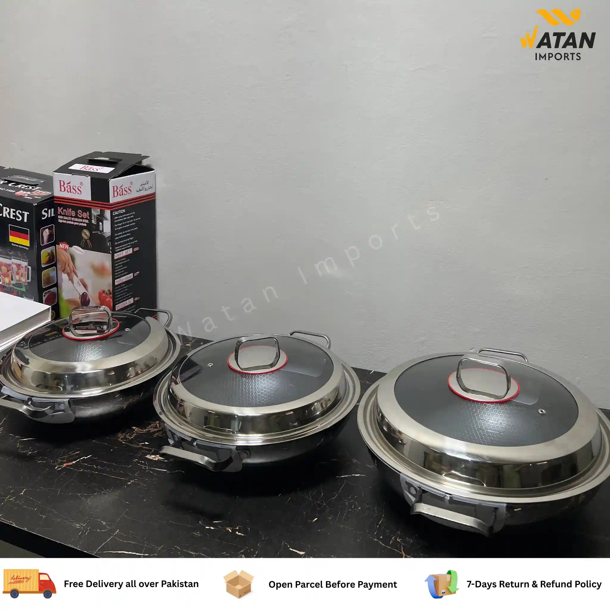 Heavy Duty Lazer Coated Karahi Pan