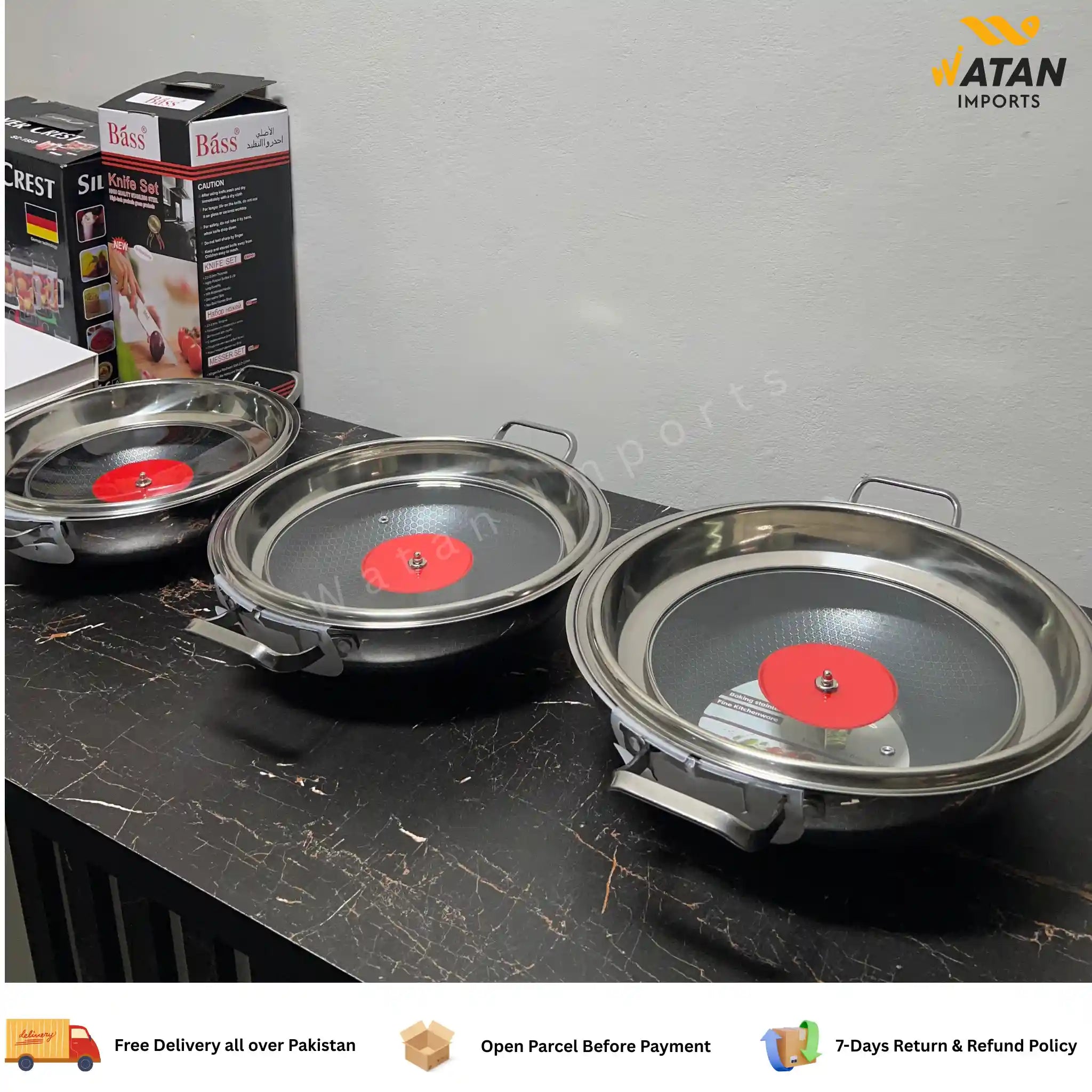 Heavy Duty Lazer Coated Karahi Pan